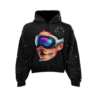 VISION RHINESTONE ZIP UP